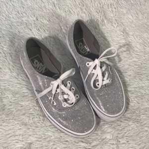 Lightly Worn Shimmer Silver Vans